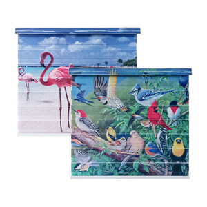 Stores zébrés motorisés à <span class=keywords><strong>double</strong></span> couche avec impressions 3D personnalisées, couches transparentes et opaques réglables, commande à distance facile - Product Image 3