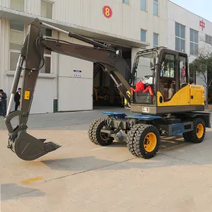 New Wheel Excavator Earth Moving Machinery Track Digger 3 Ton Machine Mini Wheel Excavator