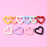 Colgante DIY Material joyería anillos accesorios forma de corazón llavero Clip lindo Rosa Snap llavero gancho llavero