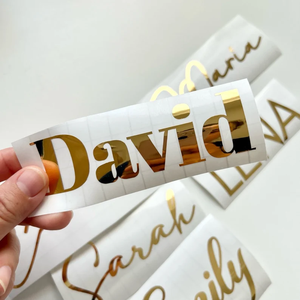 Nom personnalisé autocollant décalcomanie mot étiquette vinyle décalcomanie verre école bouteille d'eau boîte noms personnalisés et <span class=keywords><strong>mots</strong></span> boule de noël police - Product Image 1