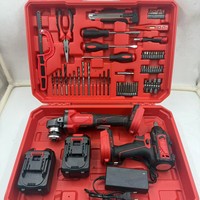 Vente en gros usine, modèle exclusif, ensemble d'outils électriques deux pièces : perceuse électrique, clé électrique, meuleuse d'angle, kit perceuse électrique