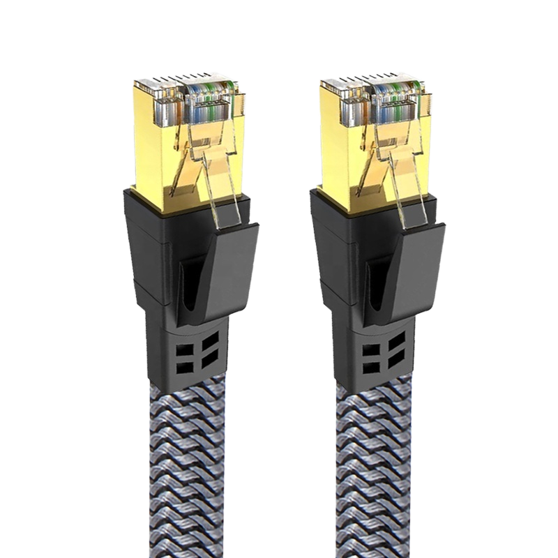 CAT8 Flat Ethernet Cable | Gold-Plated RJ45 High-Speed Network Patch Cord 1M–5M Pure Copper LAN Cable