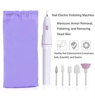 Vente en gros Mini stylo d'affûtage électrique de manucure pour polisseuse à ongles avec 5 têtes d'affûtage pour kit de polissage fin pratique