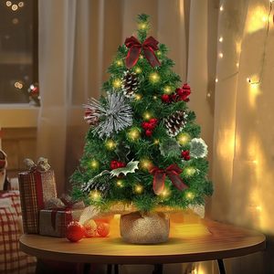Christmas <strong>2025</strong> Table Xmas Decor Luxury Mini Christmas <strong>Tree</strong> 45cm/60cm/120cm/150cm/180cm <strong>Artificial</strong> Christmas <strong>Tree</strong> With <strong>Lights</strong> - Product Image 4