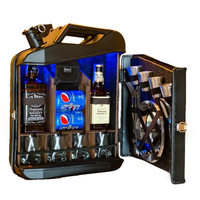 Nouveau shaker à cocktails en métal et bois durable, mini bar portable, accessoire de bar de camping, style américain, logo personnalisé en couleur