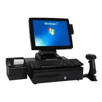 15 inch desktop all in one billing machine for supermarket pos terminal barcode scanner all in one pos machine