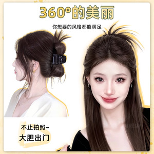 Pinza para el pelo con peluca de plumas, cola de caballo alta, marrón natural, marrón oscuro, marrón claro, para mujer, accesorio de peinado PY644 2 - Product Image 3