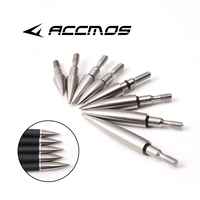 Pointe de flèche de tir à l'arc en acier inoxydable 70/80/90/100/125/150/175/200 grains, ID 6,2 mm, pour arbalète, avec tige en aluminium, accessoire de tir à l'arc