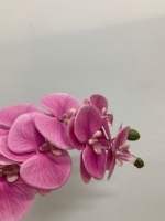 Orchidées artificielles de qualité supérieure, fleurs en latex au toucher réel, orchidée rose foncé à 7 têtes, pour événements, mariages, décoration de la maison, fête des mères