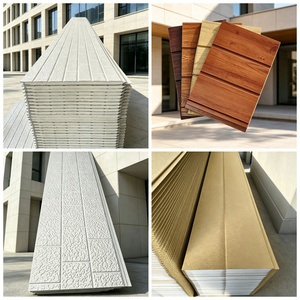 Panneau sandwich PU contemporain pour <span class=keywords><strong>façade</strong></span>, motif brique gaufrée rouge orangé, revêtement mural métallique sculpté, bardage - Product Image 2