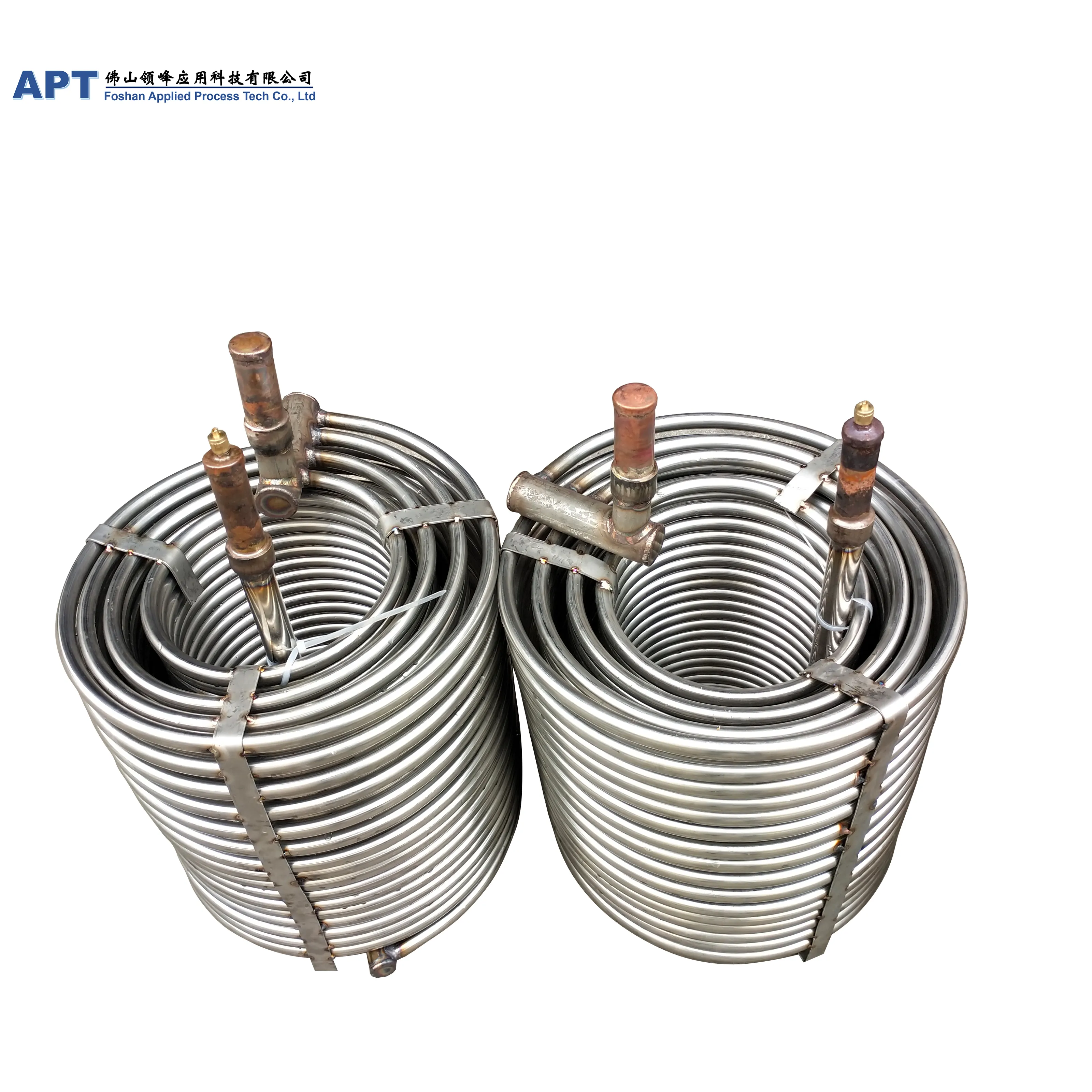 5HP paslanmaz çelik soğutma bobini tüpü chiller evaporatör endüstriyel ısı değiştirici fiyat