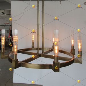 Lustre linéaire en laiton Cannele de luxe moderne Design industriel en verre pour salon hôtel restaurant E12 Éclairage de décoration intérieure - Product Image 1