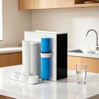 Système de filtration d'eau par osmose inverse (RO) compact sans réservoir, électrique, en plastique, 600 GPD, avec rappel de durée de vie, pour usage domestique