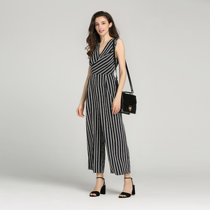 Modelos calientes negro/gris con estampado de rayas sin mangas <span class=keywords><strong>elegante</strong></span> Oficina <span class=keywords><strong>mono</strong></span> - Product Image 5