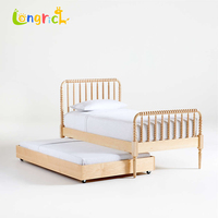 Lits gigognes jumeaux Lit simple pour enfants Meubles de chambre Lit pour enfants en bois massif Design moderne Lit pour enfants avec roulettes
