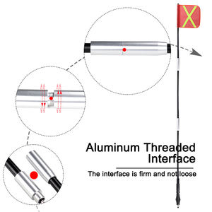X drapeau réfléchissant avertissement de sécurité drapeau minier poteau fouet 3 sections poteau pour camion Buggy - Product Image 6