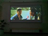 Écran de projecteur 135 pouces blanc à cadre fixe, tissu acoustique transparent tissé, 16:9, mural, pour projecteur de films 4K