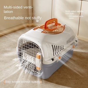 Pet nakliye için taşınabilir moda plastik hava kutusu sıkıştırma kedi köpek kafesi araba ulaşım için aşınmaya dayanıklı sırt çantaları - Product Image 2