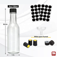 Bouteille en verre transparente de 90 ml (3 oz), 150 ml (5 oz), 250 ml (8 oz) pour vinaigre, ketchup, sauce chili piquante avec bouchons en plastique