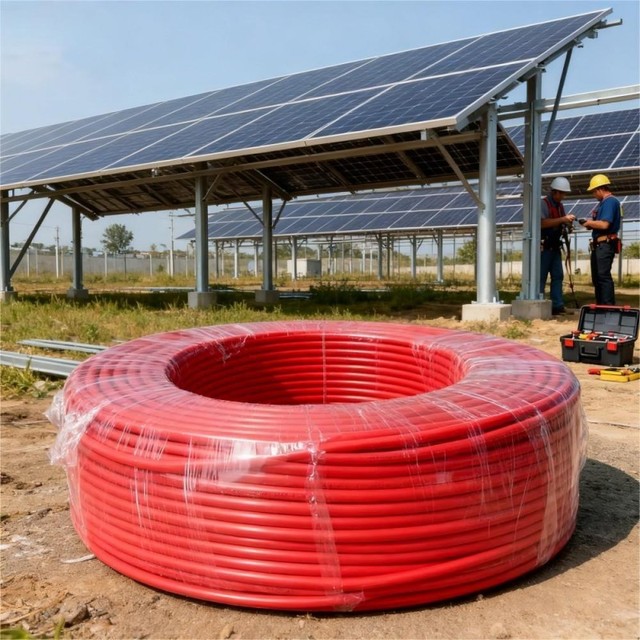High Quality PV1-F TUV 4mm2 Tinned Copper XLPO Sheath PVC Insulation Low Voltage DC Cable 6mm Photovoltaic Cable