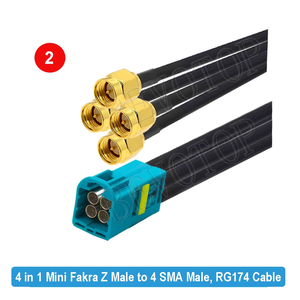<span class=keywords><strong>RSBG</strong></span> Typ 4-in-1 Mini FAKRA auf 4 SMA Stecker/Buchse Verbinder RG174 Koaxialkabel 50 Ohm DC-6GHz 335V Max - Product Image 3