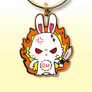Porte-clés personnalisés en alliage de zinc en forme de lapin, vente en gros, pendentifs promotionnels pour sacs - Product Image 1