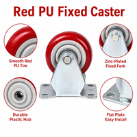 Roue pivotante robuste en acier série 9565mm PP, avec pneu en PU solide absorbant les chocs, pour équipement de 2,5 à 5 pouces