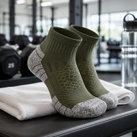 Chaussettes de sport épaisses pour femmes, maille nid d'abeille, soutien de la voûte plantaire, talon et orteils renforcés, OEM en gros