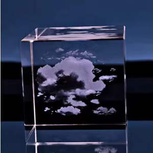 Honor Crystal Wholesale Eco-Friendly Square White Embryo Block Alta calidad Transparente 3D Tallado Moon Saturn Series Crystal - Product Image 5