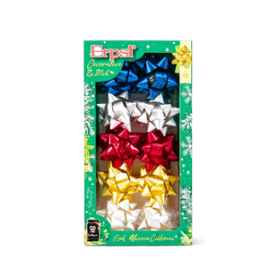 Fiocco Decorativo Erpsl 2 Pollici Oro Argento Rosso Blu Misto Confezione da 12 Nastri Regalo di Natale - Product Image 1
