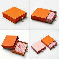 Boîtes à tiroirs orange de qualité supérieure, boîte cadeau en papier rigide avec laminage mat, gaufrage et doublure en éponge pour un déballage luxueux et durable