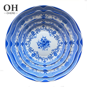 Ohere blu rosa ceramica 12 pollici piastra caricabatterie per matrimonio e ristorante e decorazione murale e per uso domestico - Product Image 5