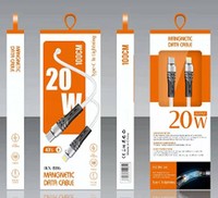 Prix Fantastiques Câble de Données Multifonction Magnétique USB Type-C vers Type-C 1M 5 Cellules OD4.5-PD20W 6A Super Charge Rapide