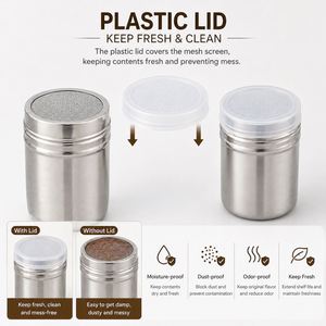 Professional Stainless Steel Fine Mesh Powder Shaker Cocoa Cinnamon Sugar Sifter with Lid for Coffee Art Baking <b>Tool</b> Custom Logo - Product Image 4