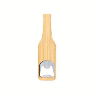 Ouvre-bouteille personnalisé en acier inoxydable en forme de bouteille de bière avec poignée en bois, design personnalisable, cadeau promotionnel - Product Image 4