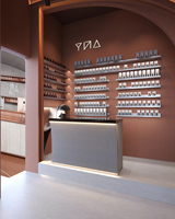 Support de présentation de parfums en bois de luxe, écologique, recyclable, avec éclairage LED, armoire en verre personnalisable pour les boutiques de parfums