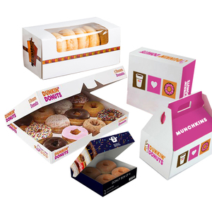 <span class=keywords><strong>Cajas</strong></span> de Cartón Blancas y Rosas <span class=keywords><strong>para</strong></span> Donuts, Personalizadas con Diseño Impreso, Caja de Papel <span class=keywords><strong>para</strong></span> Empacar Sushi, Macarons y Donuts con Ventana Transparente - Product Image 1