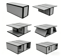 Maison conteneur de luxe en acier extensible de 20 pieds, maison mobile préfabriquée, villa de 2 à 3 chambres, appartement, salon, bureau, bâtiment