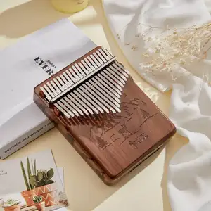 Mẫu Mới Miễn Phí 17 Phím Đàn Kalimba Nhạc Cụ Đàn Piano Ngón Tay Rắn Đàn Piano Ngón Tay Gỗ Gụ