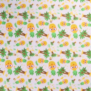 Soft Baby Fruit Pineapple Design Digital Custom Printed Minky Polyester Plush Fabric For Blanket