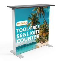 Nouvelle boîte lumineuse publicitaire 2025, LED SEG double face, cadre en aluminium imprimé sur mesure, toile de fond en tissu, kit pliable sans outil