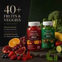 OEM Private Label Fruit en Groente Superfood Gummy Supplement Duo 2 x 60 Gummies Natuurlijke Smaken Vegan Glutenvrij
