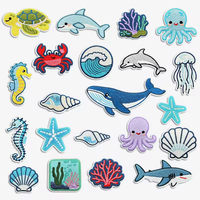 Ocean Animal Thema Strijkbare Borduurpatches, designer strijkpatches Cartoon Patch Geschikt voor Buitenkleding