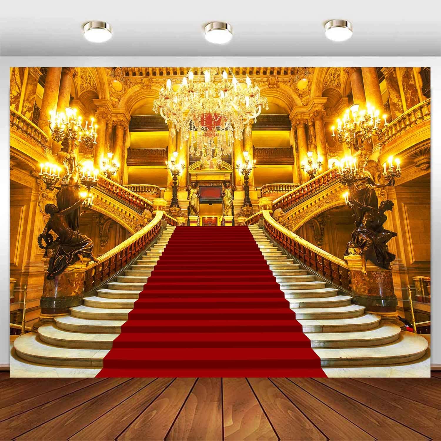 7x5ft Theater Stage Backdrop, Red Curtains Photography Background Stage Round Spotlights Festival Celebration Decoration Backdrops Music Theater Children Baby Adults Portraits Photo Studio Video Props - View #9