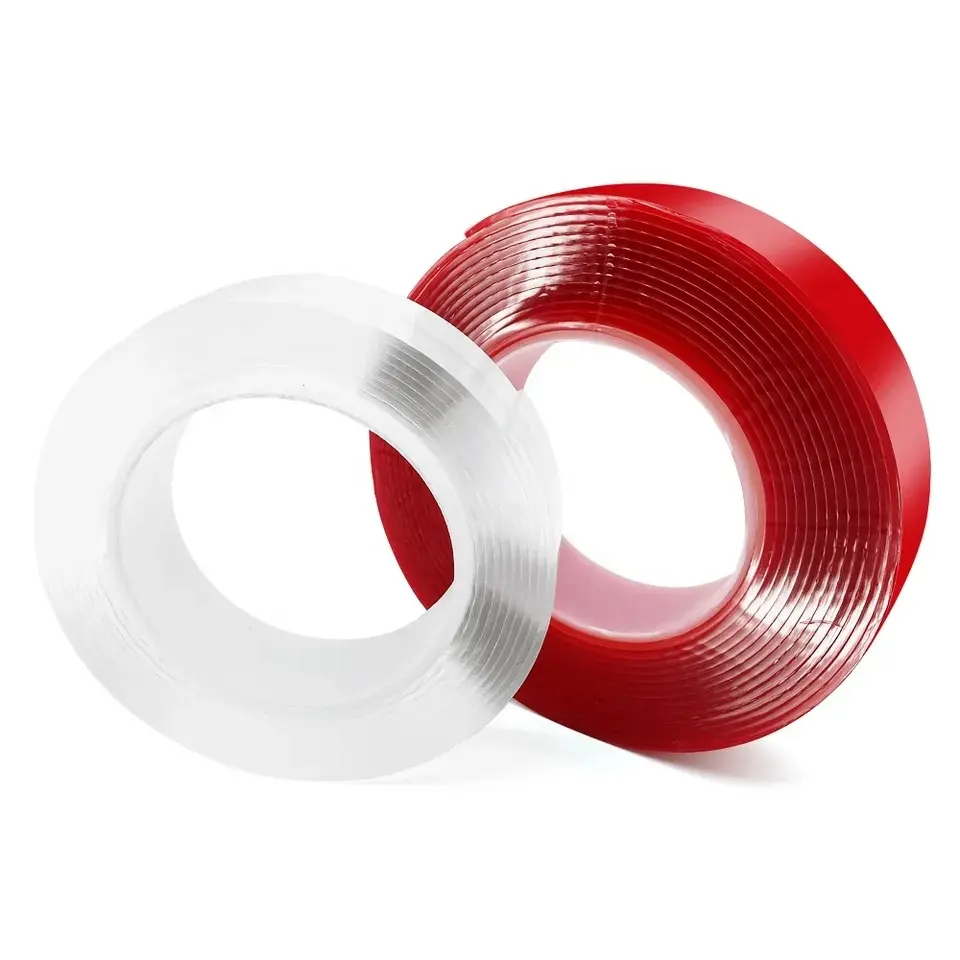 Pita perekat dua sisi dapat digunakan kembali produsen kualitas tinggi pegangan lengket pita Nano merah pita lem Gel