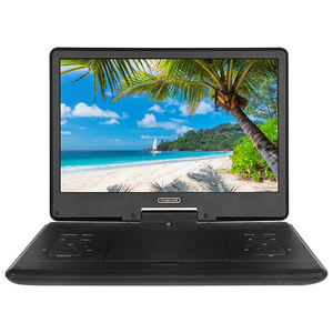 Reproductor de DVD portátil inteligente multiformato con pantalla giratoria para uso en el coche y en el hogar, batería recargable, compatible con tarjetas USB y SD, vídeo HD - Product Image 1