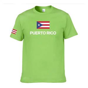 Elegante logotipo personalizado de gran tamaño transpirable Impresión de manga corta Bandera de <span class=keywords><strong>Puerto</strong></span> Rico camisetas para promoción - Product Image 4