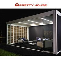 Gazebo de jardin étanche à la pluie Pergola à persiennes électrique en aluminium étanche avec ouverture motorisée Pergolas de gazebo de toit à persienne