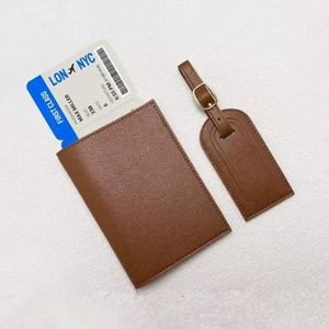 Faux Leather Passport Cover Luggage Tags Set Passport Holder Travel <b>Suitcase</b> Tag Lightweight Travel Accessories - Product Image 1