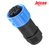 Connecteur étanche à verrouillage par pression M25 3 broches 50A 500V IP67 Jnicon Prise d'alimentation circulaire pour station de recharge de véhicules électriques